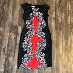 London Times multicolored midi dress size 4